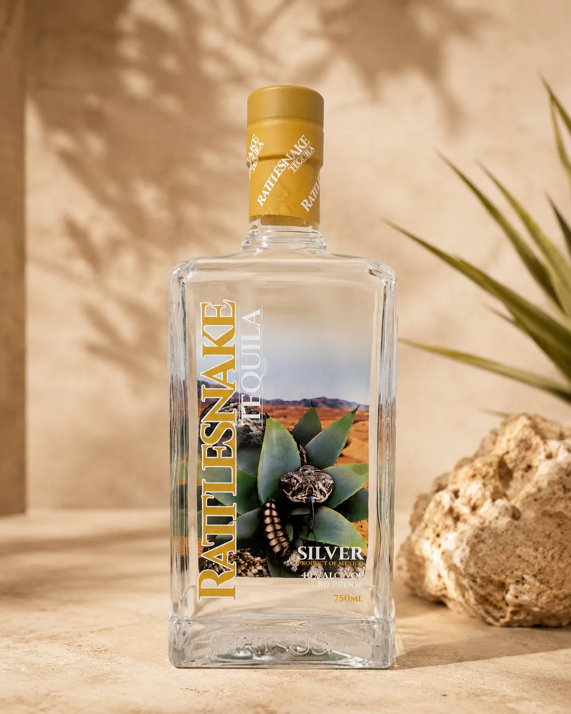 Rattlesnake Silver Tequila bottle