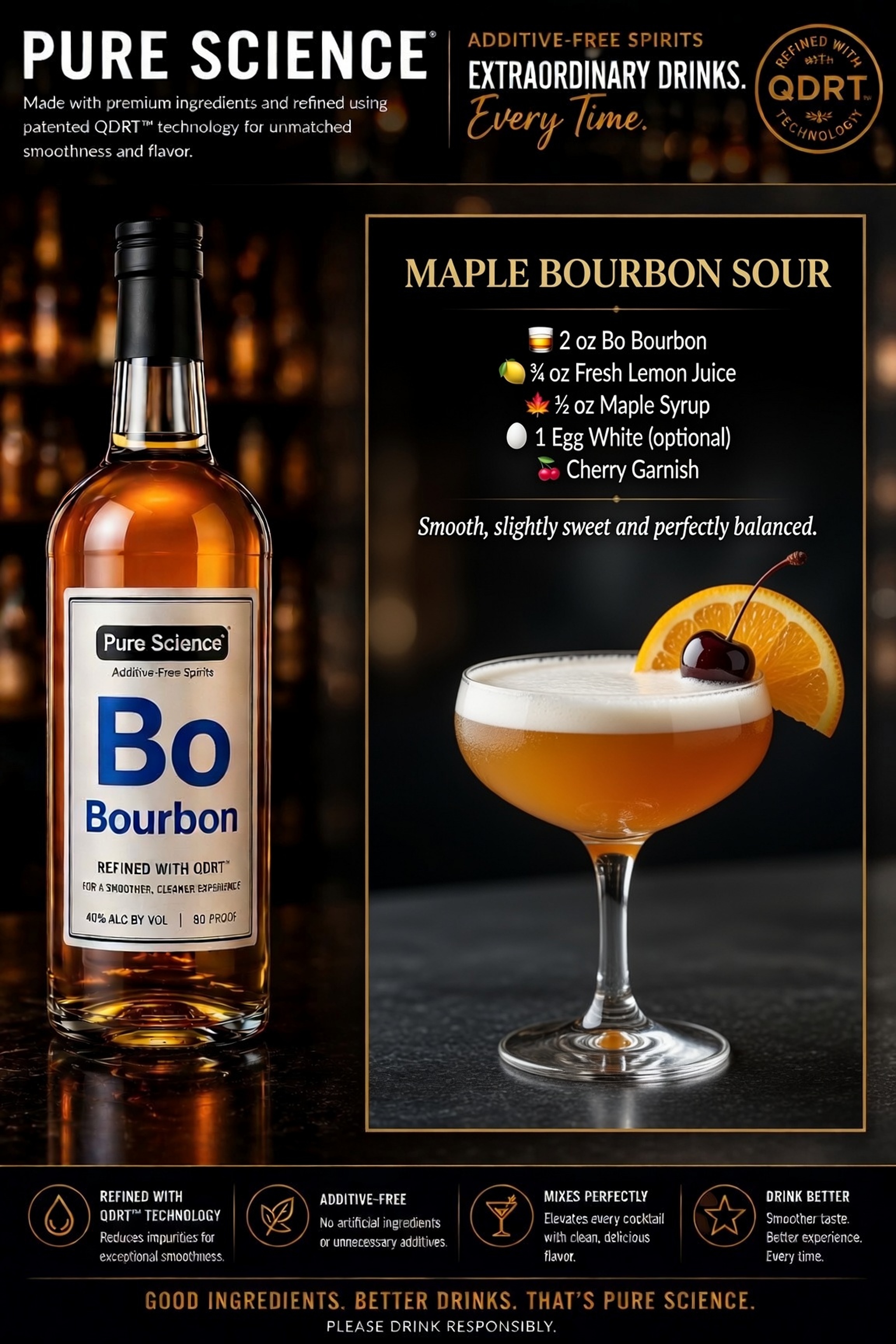 Maple Bourbon Sour cocktail card