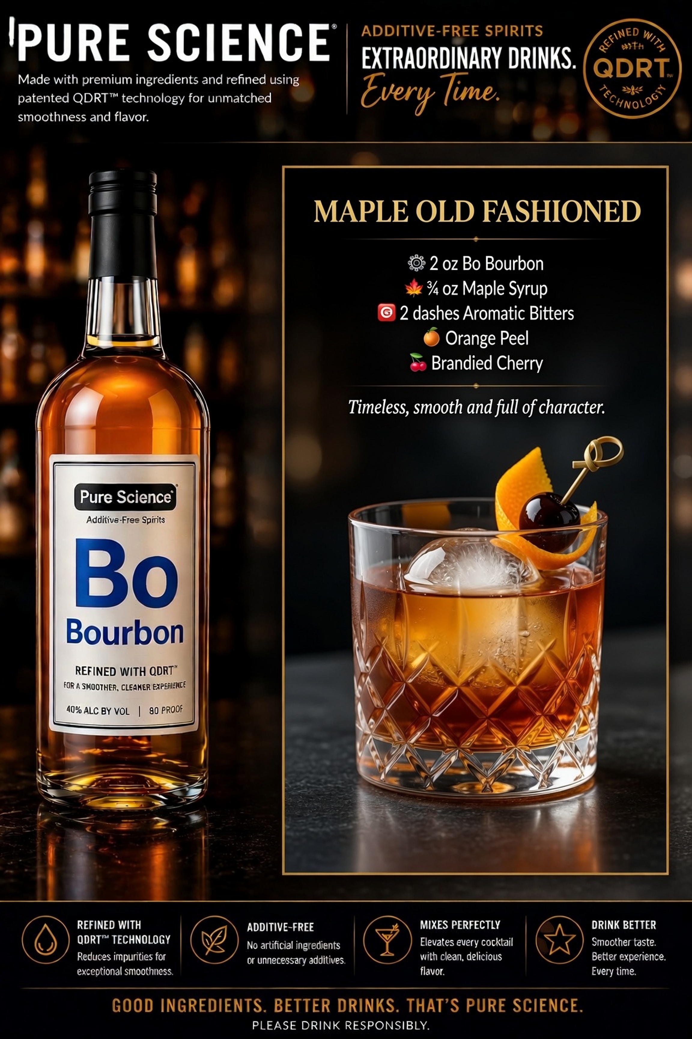 Maple Old Fashioned cocktail card